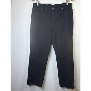 Chico's Black high Rise straight Pants Women’s 2.5 14 Short 35 x 29